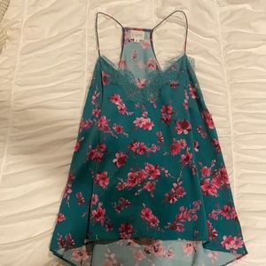 Cami NYC floral racerback silk tank size S